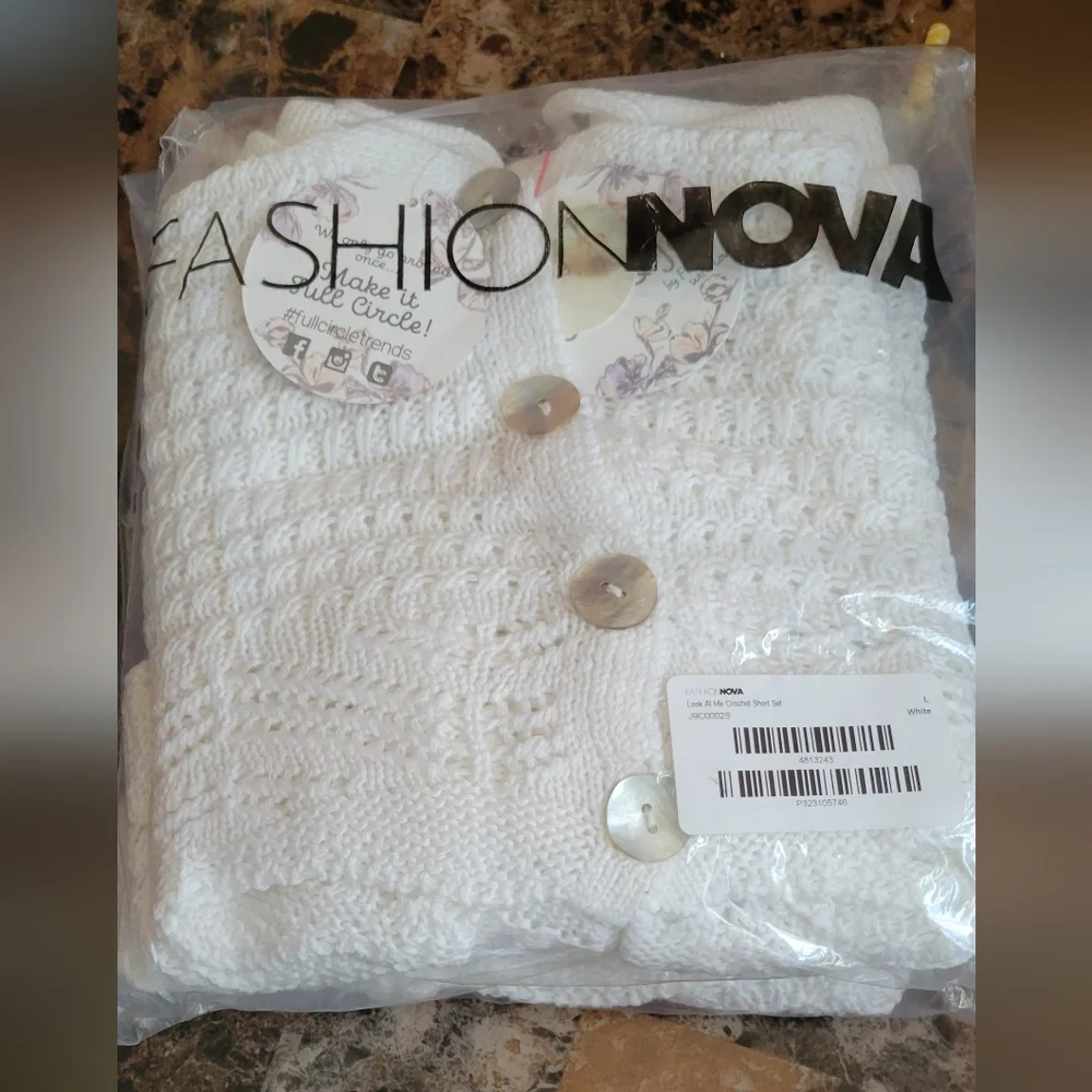 Jolie & Joy Crochet Short Set- White *new* - Picture 7 of 10